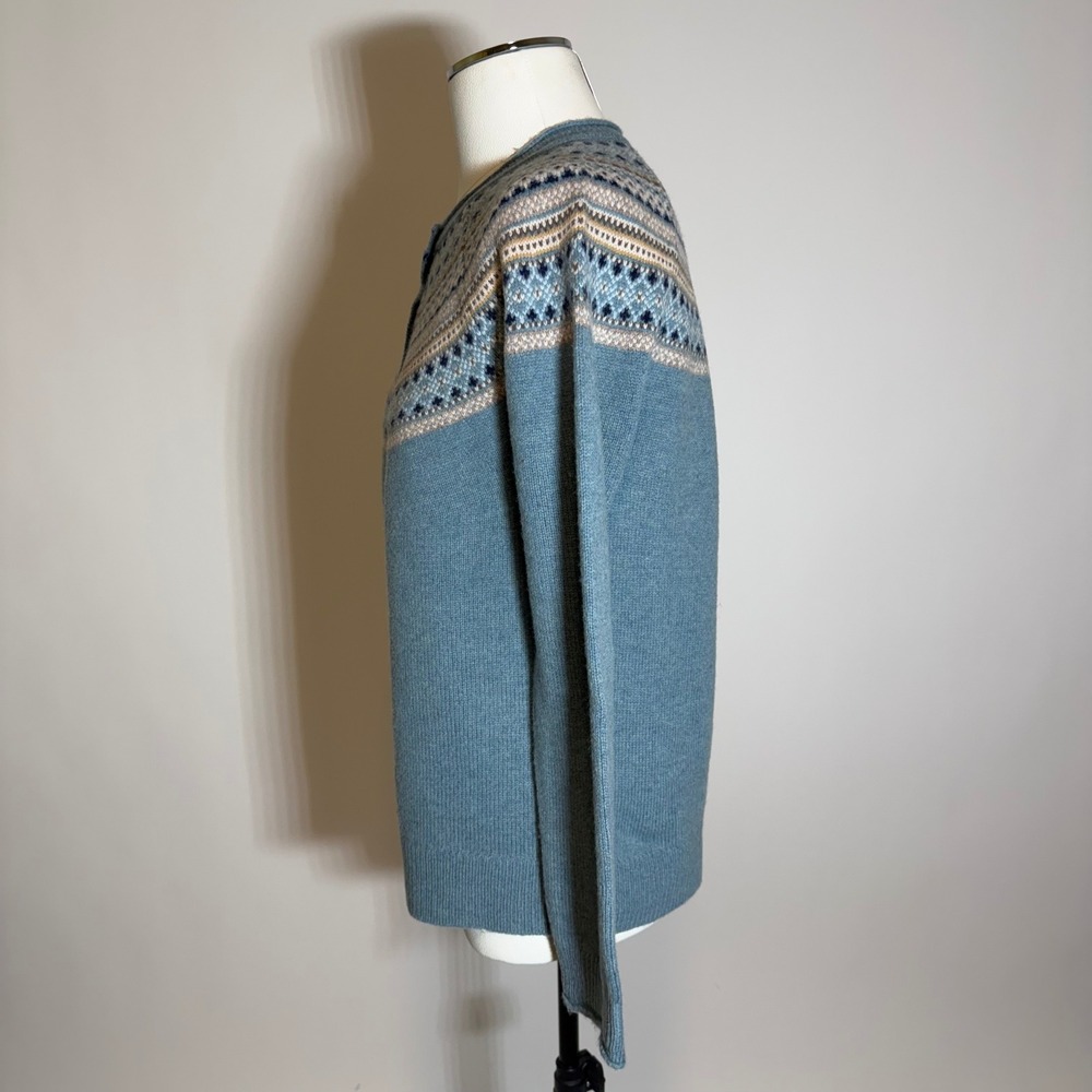 Tabitha Webb Lambswool Blend Fair Isle Nordic Cardigan Sweater Womens Medium - Picture 4 of 12